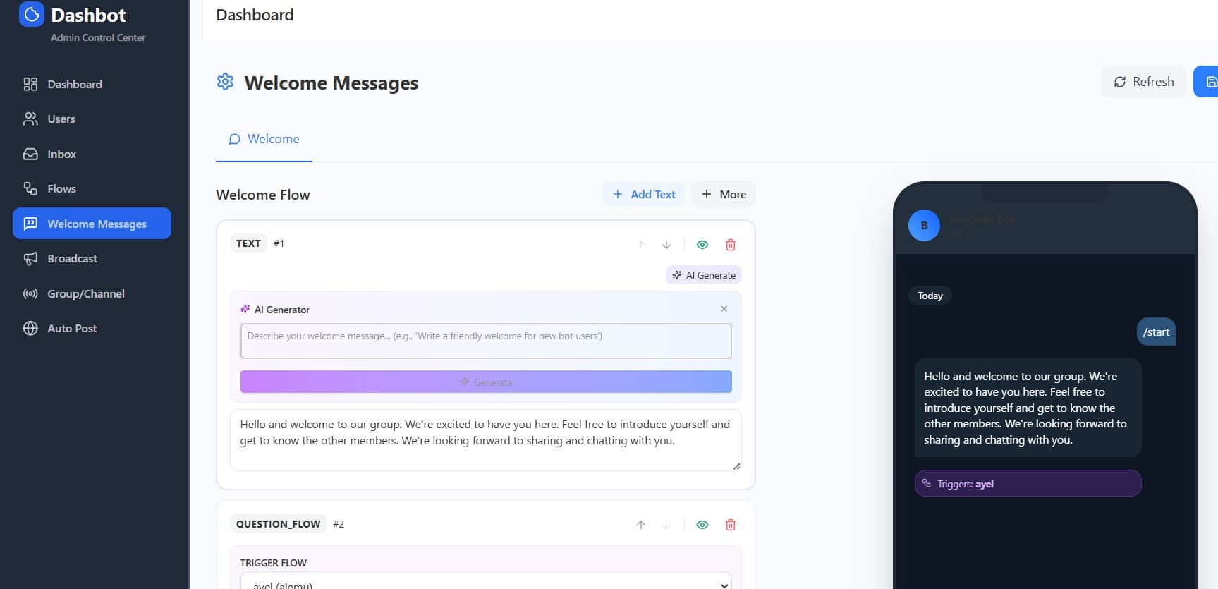 Telegram Bot & Admin Panel